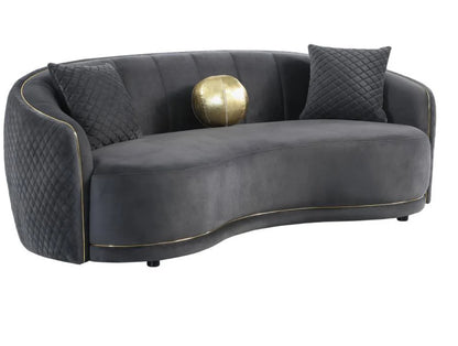 Brookside 2-piece Velvet Upholstered Sofa Set Dark Grey
