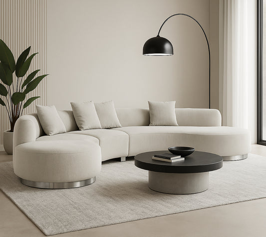 Brickell Contemporary Sofa Cream