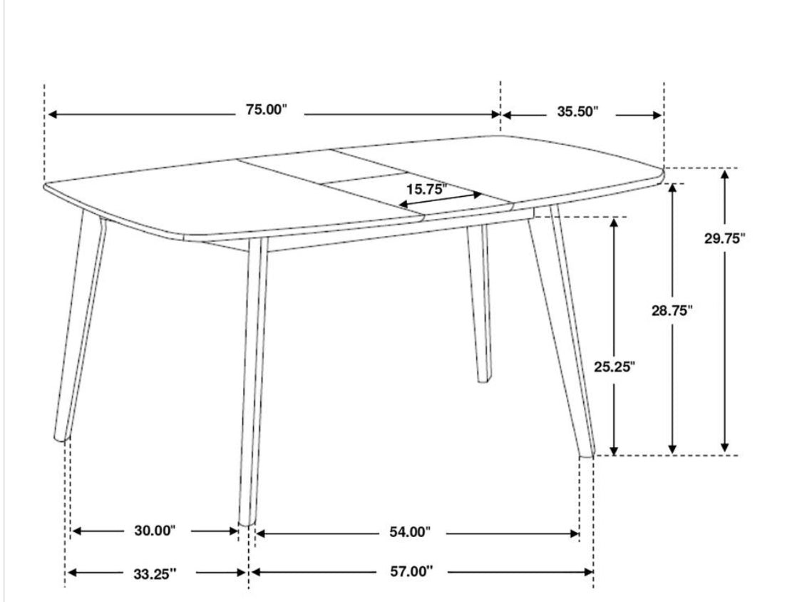 REDBRIDGE RECTANGULAR 7-PIECE DINING SET NATURAL WALNUT 106591-S7K