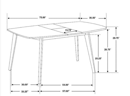 REDBRIDGE RECTANGULAR 7-PIECE DINING SET NATURAL WALNUT 106591-S7K