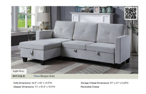 89332LG
Nova Light Gray Velvet Reversible