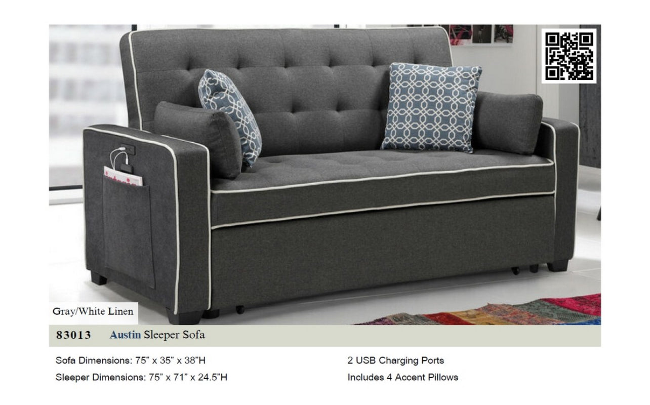83013
Austin Modern Gray Fabric Sleeper Sofa