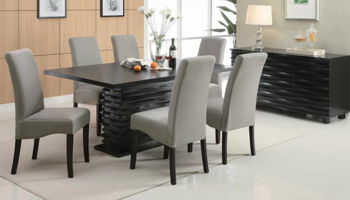 Stanton - 7 Piece Set (DiningTable And 6 Side Chairs) - Black