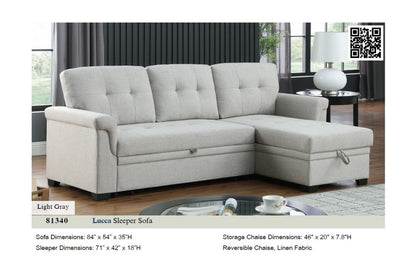 81340
Lucca Light Gray Linen Reversible - Linen fabric