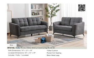 89727-SL
Callie Gray Woven Fabric Sofa Loveseat
