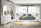 JESSICA 4/7pc QUEEN\KING LED BEDROOM SET SNOW WHITE