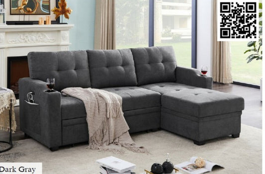 81514
Mabel Dark Gray Woven Fabric Sleeper Sectional