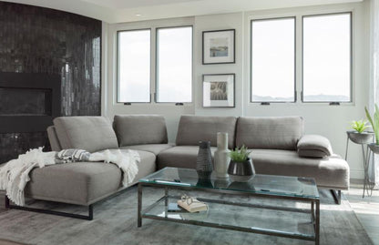 ARDEN UPHOLSTERED SECTIONAL SOFA WITH ADJUSTABLE BACK TAUPE