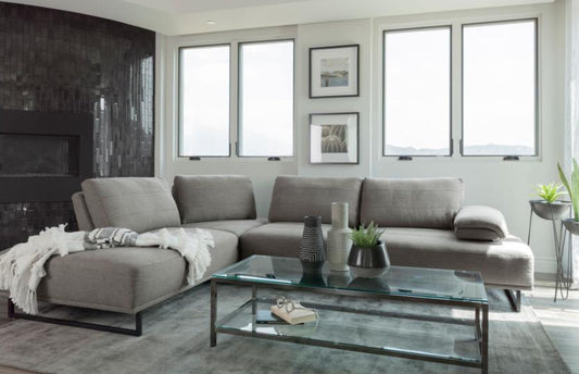 ARDEN UPHOLSTERED SECTIONAL SOFA WITH ADJUSTABLE BACK TAUPE