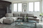 ARDEN UPHOLSTERED SECTIONAL SOFA WITH ADJUSTABLE BACK TAUPE
