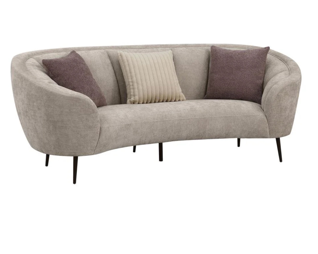 Ellorie Upholstered Curved Sofa Set Beige