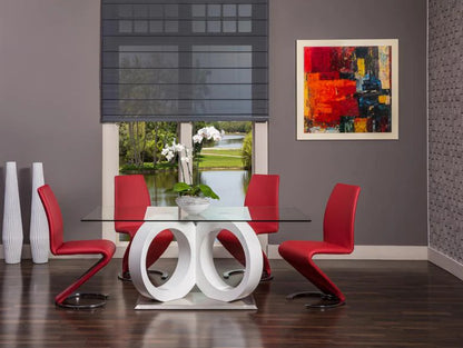 Modway Red White Dining set