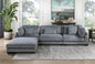 Raverse Corduroy 4-Piece Modular Sectional Gray