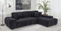 OCTAVIA UPHOLSTERED SECTIONAL CHAISE SOFA BLACK