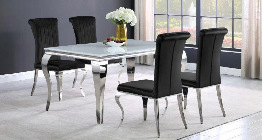 Carone - 5 Piece Dining Room Set - White
