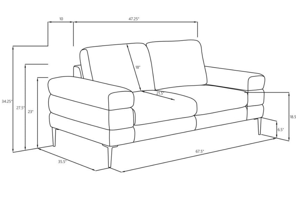 JESSEL CHENILLE UPHOLSTERED SOFA SET IVORY
