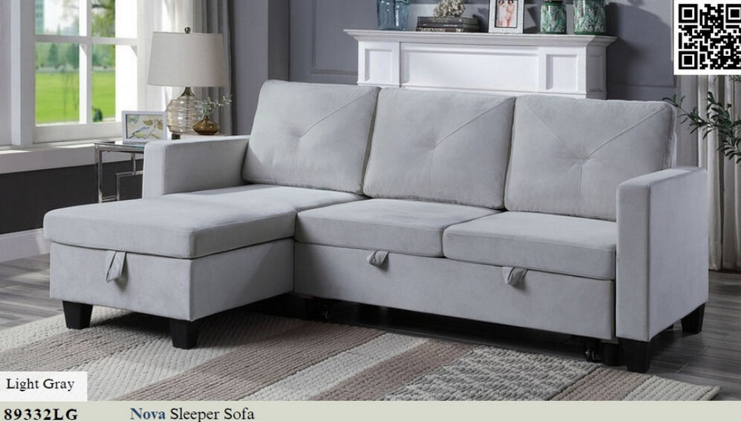 89332LG
Nova Light Gray Velvet Reversible