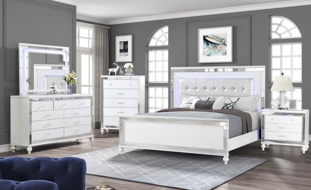 B516 - Emma White Bedroom
W/ LED 4PC Queen/King
