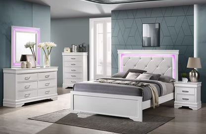 Nora White 4pc Queen/ King Set With LED