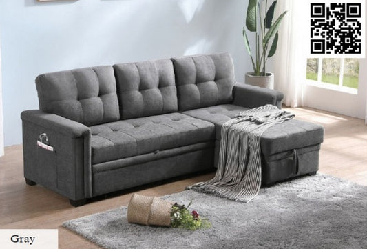 81388
Ashlyn Blue Gray Reversible Sleeper Sectional - Woven Fabric