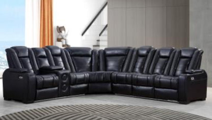 L469 - ZACHARY WHITE/ GRAY/BLACK with LED lights and speakers Sectional