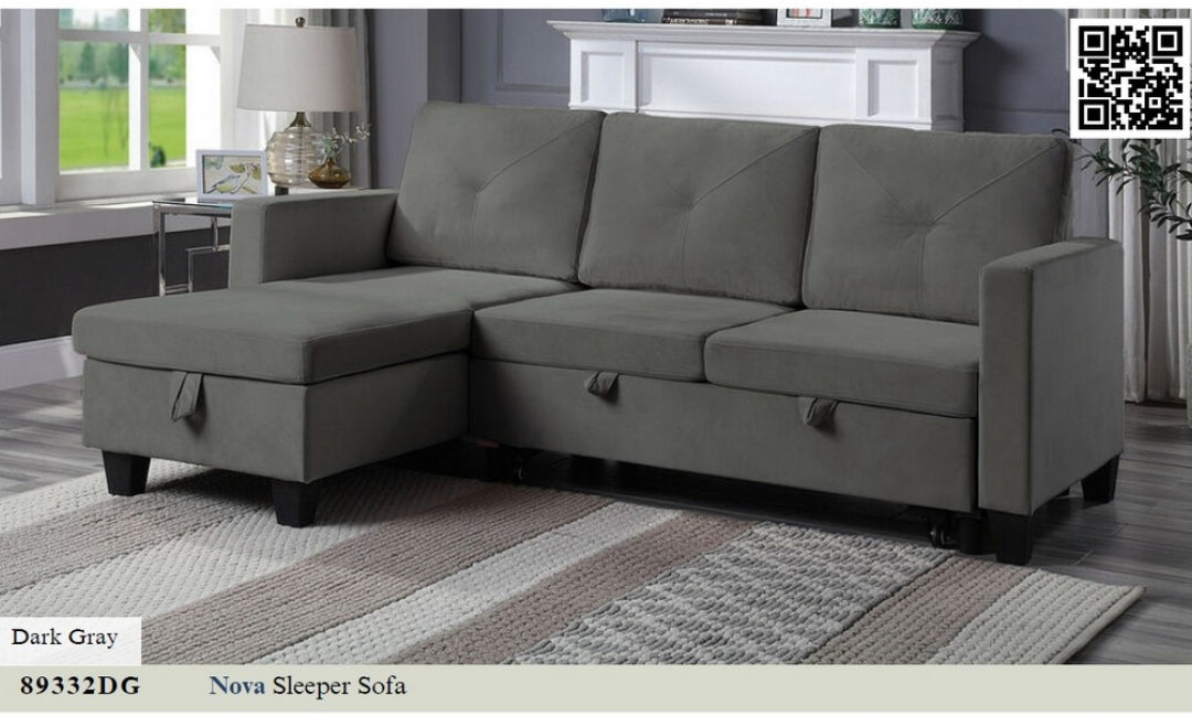 89332DG
Nova Dark Gray Velvet Reversible