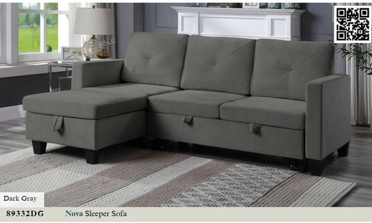 89332DG
Nova Dark Gray Velvet Reversible