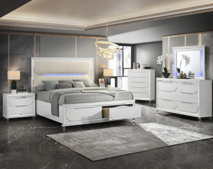Tarian 4pc Set Queen/King Bed W/Led & Storage