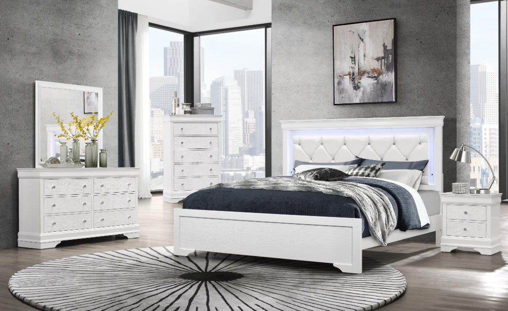 Pompei White 4 PC Bedroom Set