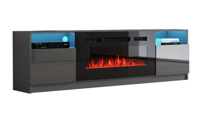 TV4190 Fireplace TV Stand WHITE/Black /Gray