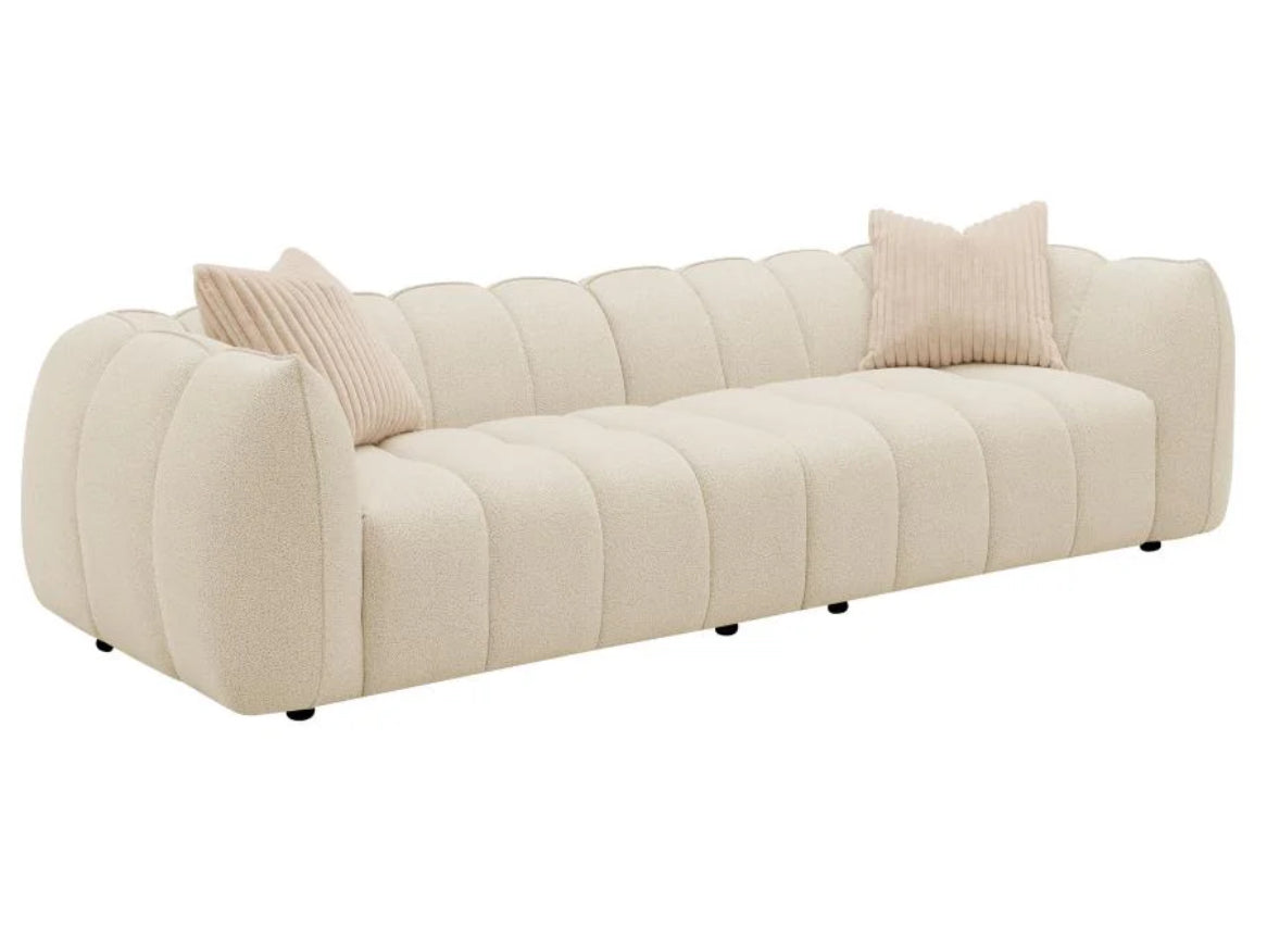 Winchester Boucle Upholstered Extra Long Sofa & chair