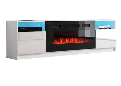 TV4190 Fireplace TV Stand WHITE/Black /Gray