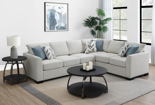 ASHFORD CHENILLE UPHOLSTERED SLEEPER SECTIONAL SOFA GREIGE