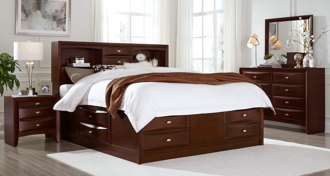 Linda Merlot 4 PC Bedroom Set