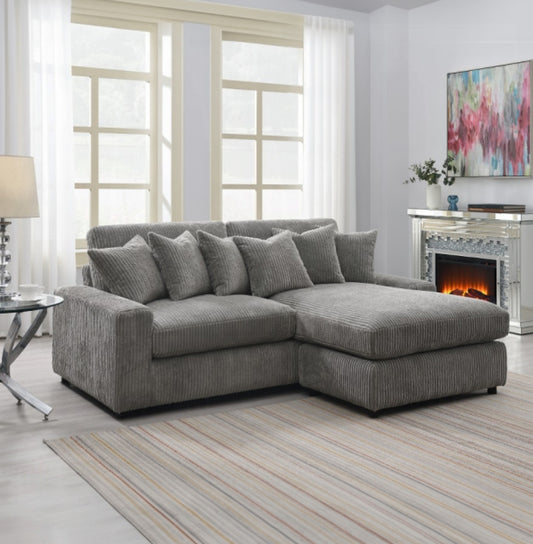 Tavia Reversible Sectional Sofa W/6 Pillows