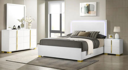 Marceline 4-piece Bedroom Set with LED Headboard Black / White