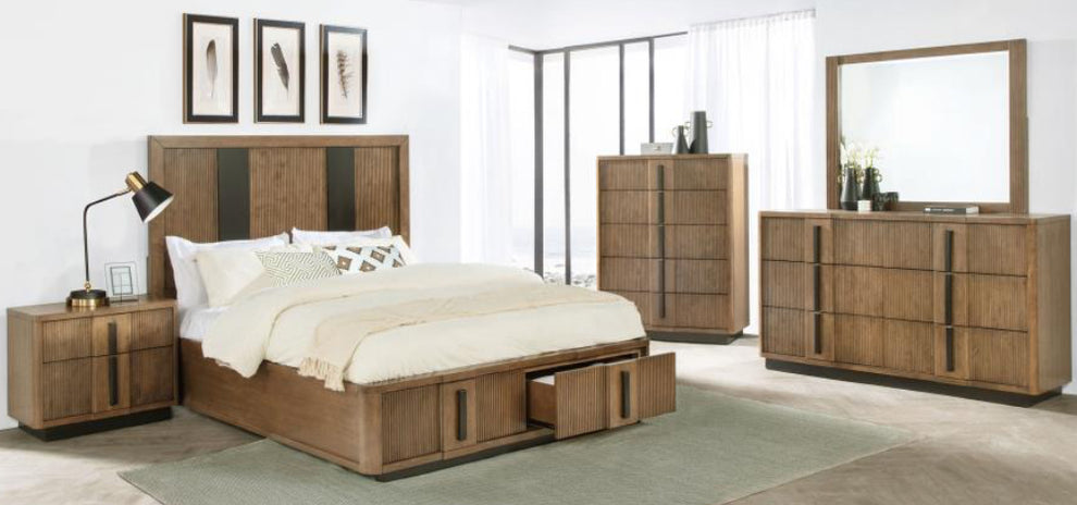 TERRACE 4pc KING /QUEEN BEDROOM SET ASH BROWN – Better Home Furniture