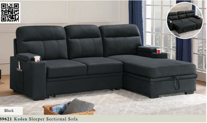89621
Kaden Black Polished Microfiber Loveseat