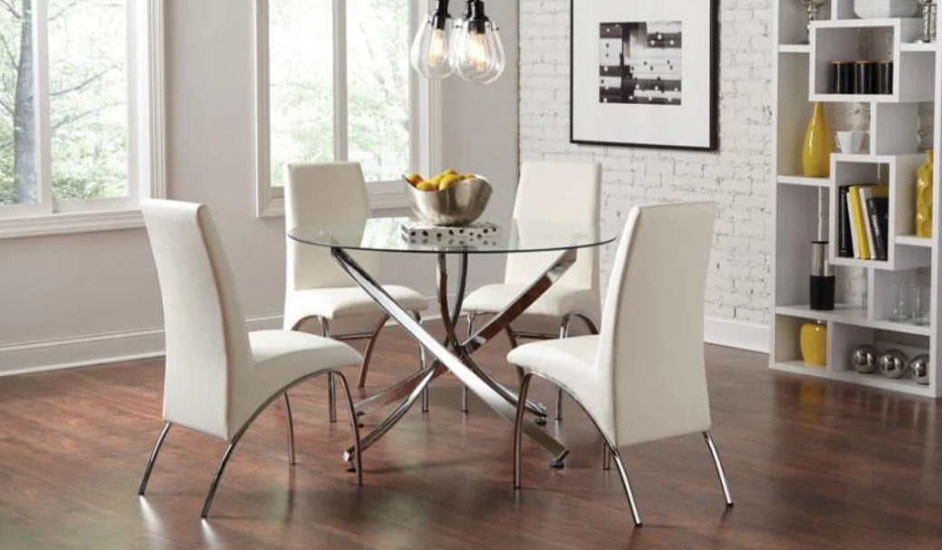Beckham - 5 Piece Dining Room Set - Pearl Silver