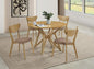 ELOWEN 5pc Set ROUND 42-INCH SOLID WOOD DINING TABLE LIGHT WALNUT