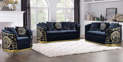 Odessa Black/Gray/Cream  And Gold Set 3pc / 2pc