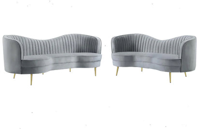 Sophia - Living Room Set - Dark Gray velvet
