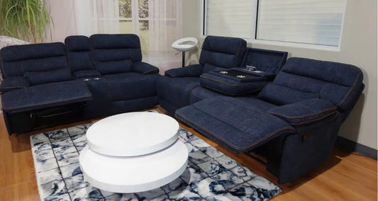 CL19005 BLUE Sofa & Loveseat