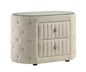 SONYA UPHOLSTERED EASTERN KING/ QUEEN ROUND STORAGE BED IVORY