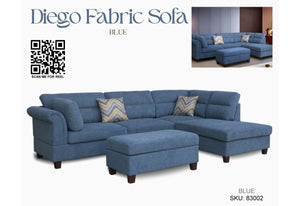 83002
Diego Blue Fabric RFC Sofa with 2 Pillows