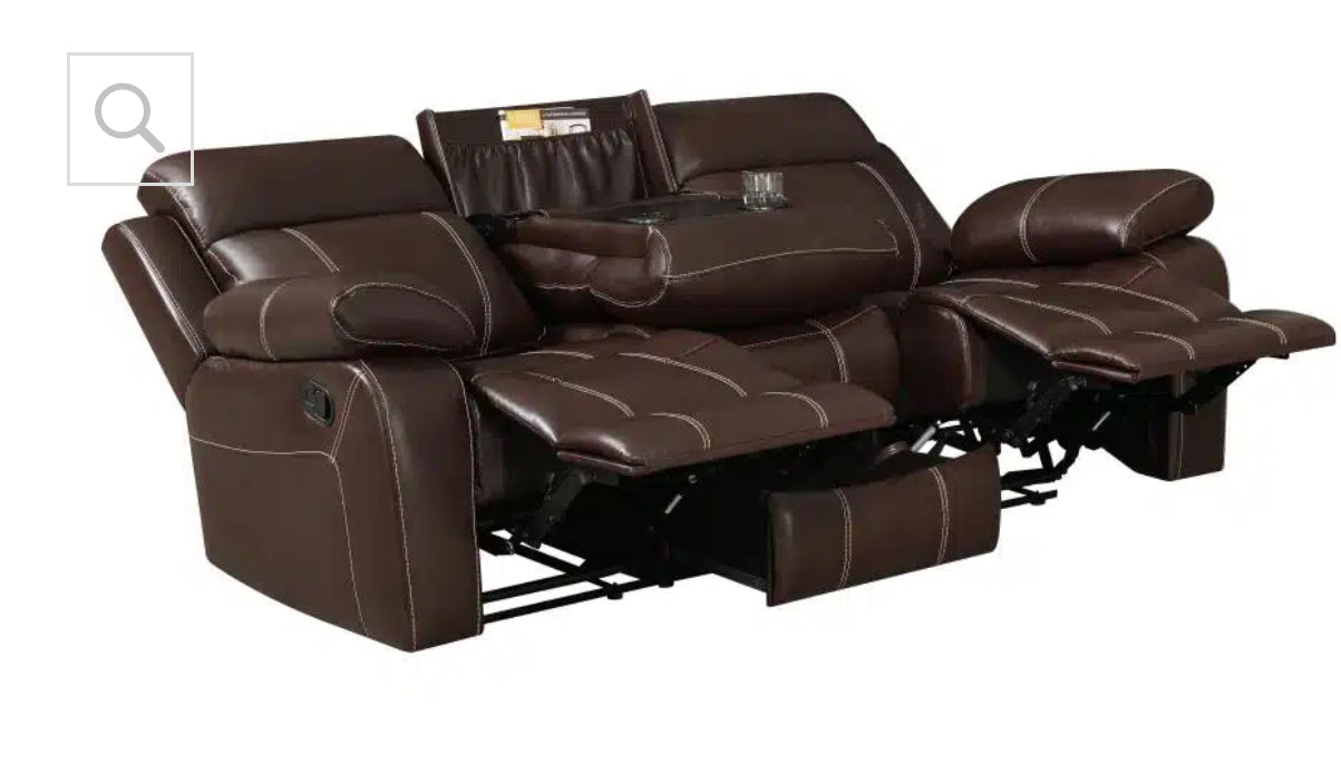 2122 2 pc Set Recliner Sofa & Loveseat Brown