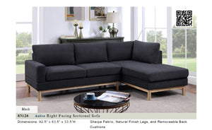 83126
Anisa Black Sherpa RSF Sectional 2pcs