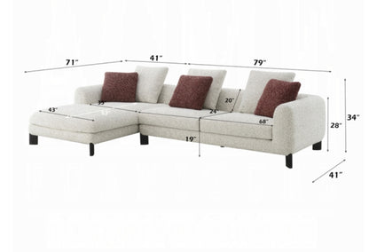 Mardi Sectional Sofa w/3 Pillows