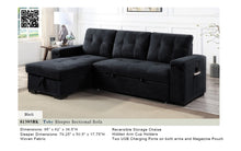 Load image into Gallery viewer, 81395BK
Toby Black Sleeper Sectional (3pkg)

