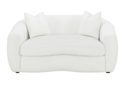 Isabella 2-piece Faux Sheepskin Upholstered Sofa Set Natural